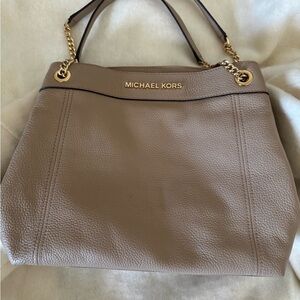 Michael Kors Taupe Leather Shoulder Bag
